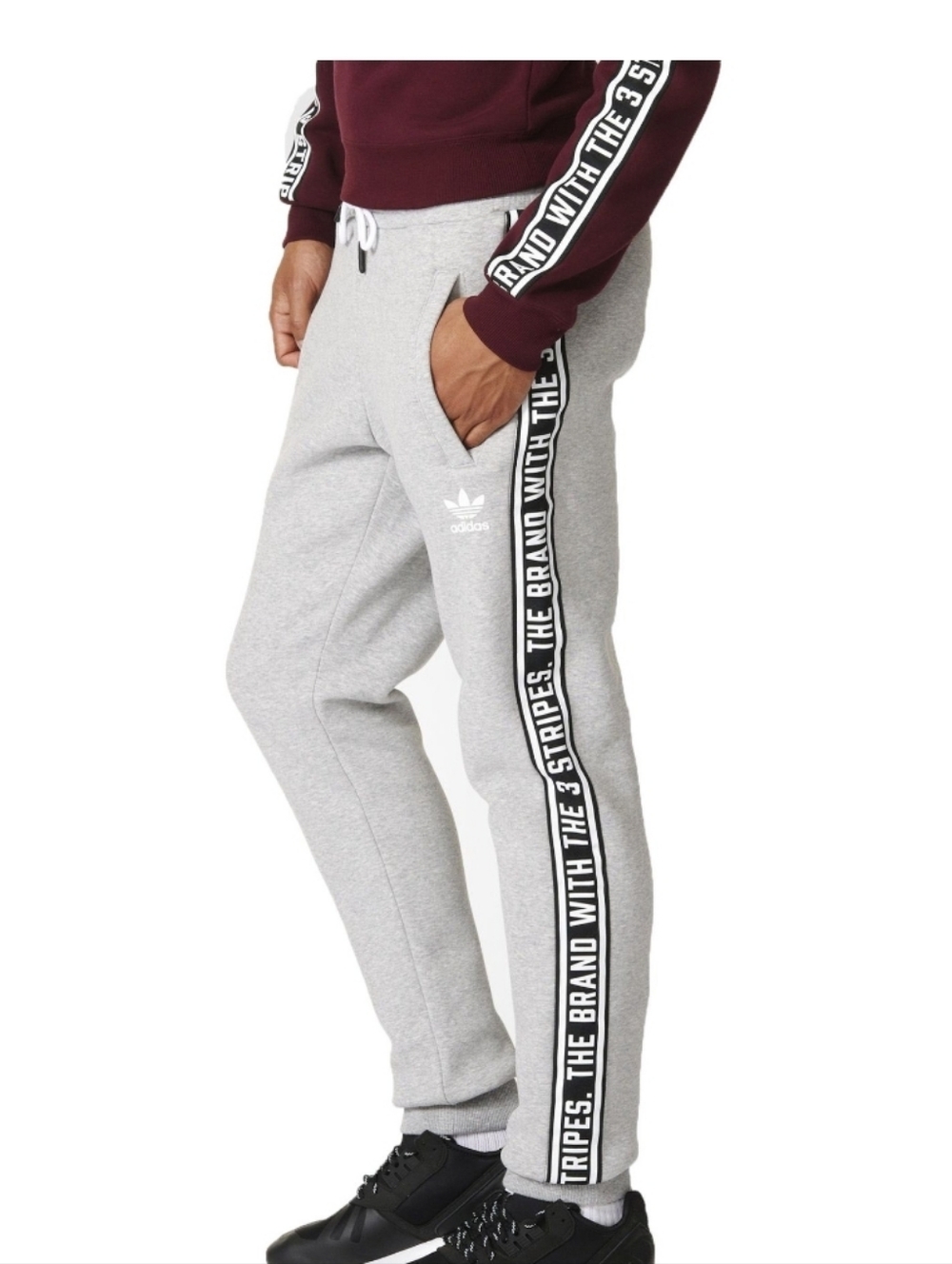 NWT adidas originals essentials men's sweat pants medium heather Grey